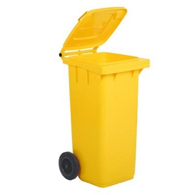BIDONE CARRELLATO RACCOLTA DIFFERENZIATA 120 LT GIALLO