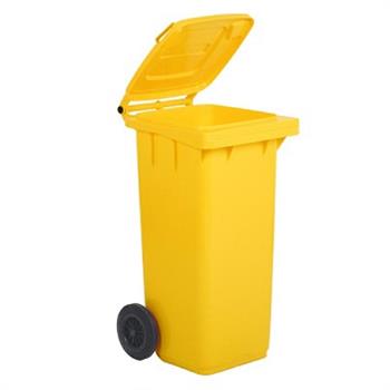 BIDONE CARRELLATO RACCOLTA DIFFERENZIATA 120 LT GIALLO