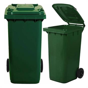 BIDONE CARRELLATO RACCOLTA DIFFERENZIATA 120 LT VERDE SCURO