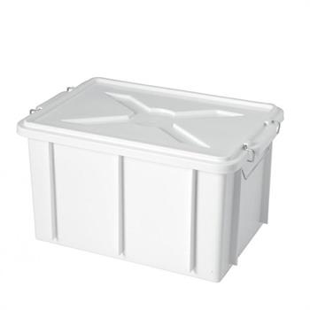 BACINELLA CASSETTA BOX CON COPERCHIO 45 X 35 X 25 CM BIANCO