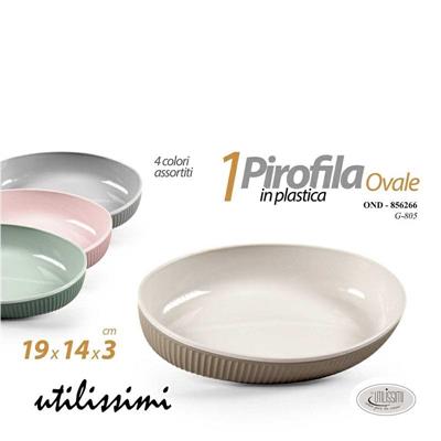 PIATTO OVALE IN PLASTICA 19 X 14 X 3 CM COLORI ASS