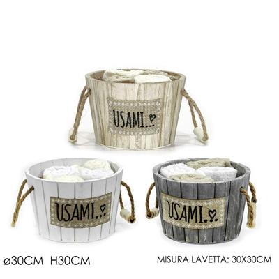ASCIUGAMANI SET 4 LAVETTE 30 X 30 CM 3 COLORI ASS