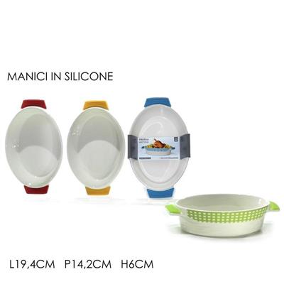 PIROFILA OVALE MANICI SILICONE 19,4 X 14,2 X H 6 CM ASS