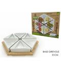 ANTIPASTIERA SET 6 PZ CON BASE BAMBOO