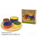 ANTIPASTIERA SET 4 PZ CON BASE LEGNO
