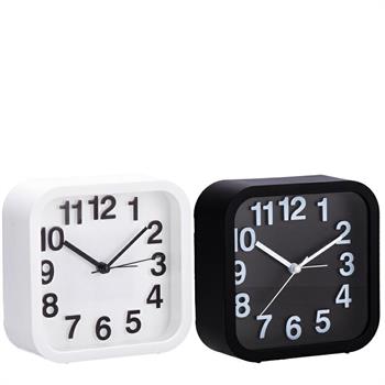 OROLOGIO SVEGLIA IN PLASTICA 13 X 5 X H 13 CM 2 COLORI ASS