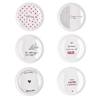 PIATTO PIZZA IN CERAMICA D. 30 CM 6 DECORI ASS