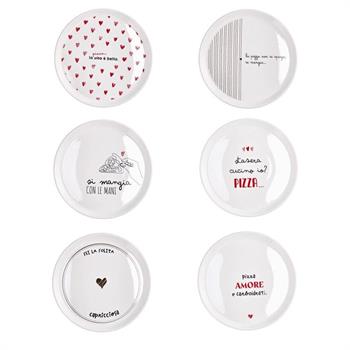 PIATTO PIZZA IN CERAMICA D. 30 CM 6 DECORI ASS