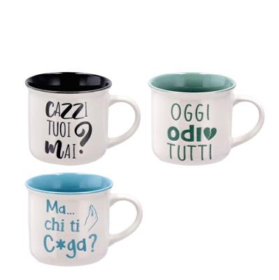 TAZZA PORCELLANA D. 7,5 X H 6,5 CM 3 COLORI ASS