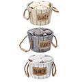 ASCIUGAMANI SET 4 PZ 30 X 30 CM CON CESTINO LEGNO 3 ASS