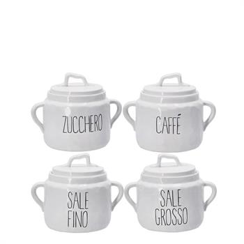 BARATTOLO IN CERAMICA CON COPERCHIO 13 X 11 X H 14 CM ASS