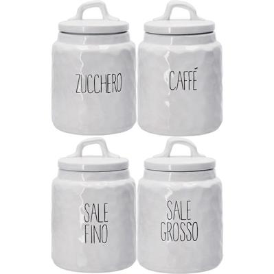 BARATTOLO IN CERAMICA CON COPERCHIO D. 14 X H 21 CM ASS