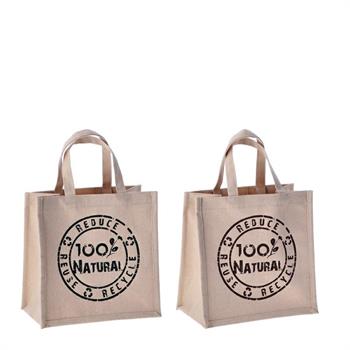 BORSA IN COTONE CANVAS 26 X 15 X H 26 CM 2 ASS