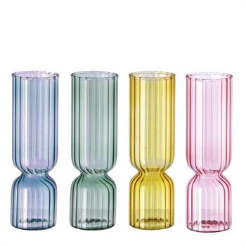 VASO IN VETRO D. 6 X H 19,5 CM 4 COLORI ASS