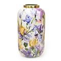 VASO IN METALLO DECORATO ENAMEL ORO 17 X 17 X H 31,5 CM