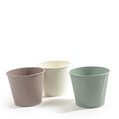 VASO IN LATTA D. 13 X H 11 CM COLORI ASS