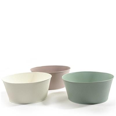 VASO IN LATTA D. 28 X H 12 CM COLORI ASS