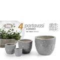CASPO CERAMICA SET 4 PZ DECORO PIETRA GRIGIO