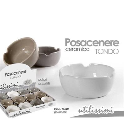 POSACENERE IN CERAMICA TONDO COLORI ASS.
