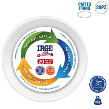 PIATTO PIANO RIUTILIZZABILE D. 22 CM CONF. 20 PZ