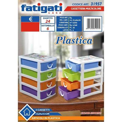 CASSETTIERA IN PLASTICA 4 CASSETTI