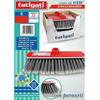 SCOPA LUX CON PARAURTI ROSSA/GRIGIA