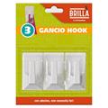 GANCIO ADESIVO HOOK 4,6 X 2,6 X 2,5 CM CONF. 3 PZ