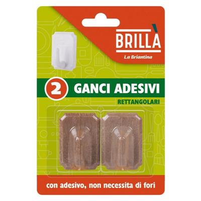 GANCIO ADESIVO RETTANGOLARE CONF. 2 PZ