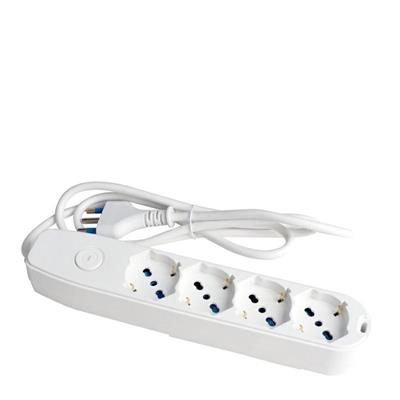 MULTIPRESA 4 USCITE UNIVERSALE 16A CAVO 1,5 MT BIANCO
