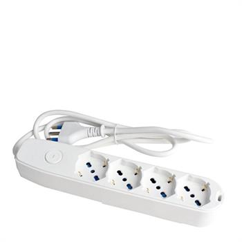 MULTIPRESA 4 USCITE UNIVERSALE 16A CAVO 1,5 MT BIANCO