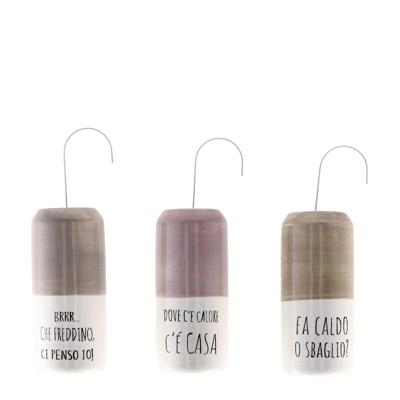EVAPORATORE CERAMICA 7,5 X 4 X H 17 CM 3 COLORI ASS