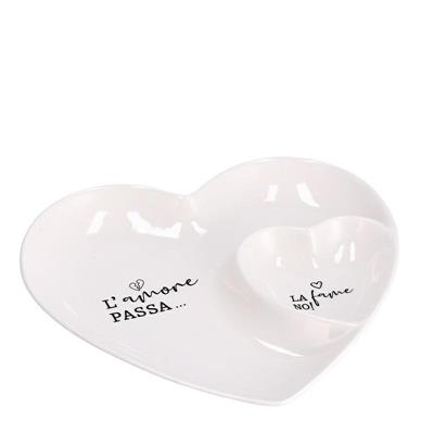 PIATTO CERAMICA CUORE 26 X 23 CM