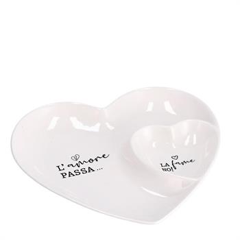 PIATTO CERAMICA CUORE 26 X 23 CM