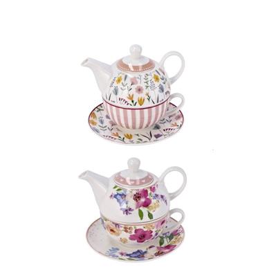 TAZZA PORCELLANA CON TEIERA GLADY 2 DECORI ASS