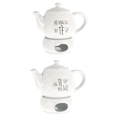 TEIERA IN CERAMICA 2 DECORI ASS