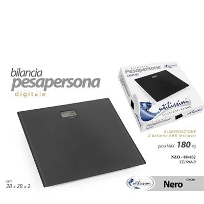 BILANCIA PESAPERSONA QUADRATA NERA 180 KG