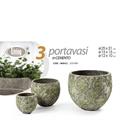 CASPO PORTAVASI IN CEMENTO SET 3 PZ 25 X 21/17 X 15/12 X 10