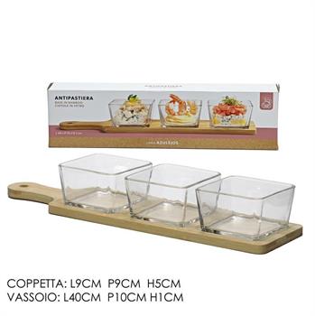 ANTIPASTIERA AZULEJOS CON VASSOIO SET 3 PZ