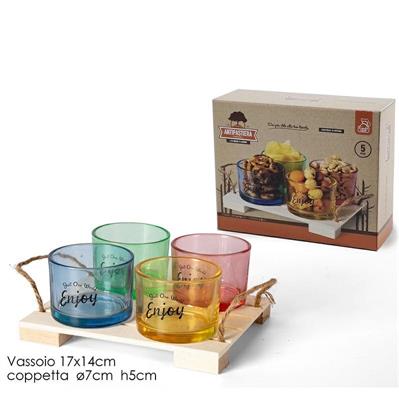 ANTIPASTIERA CON BASE SET 4 PZ