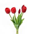 FIORE BOUQUET TULIPANI IN GOMMA 5 FIORI 39 CM ROSSO