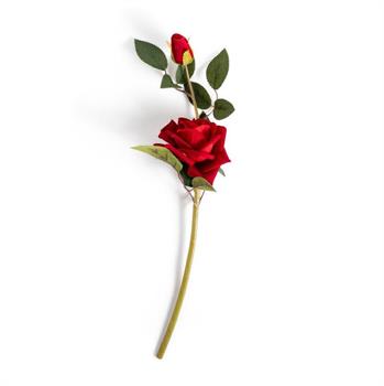 FIORE ROSA CON BOCCIOLO 8,5 X 7 X H 44 CM ROSSA