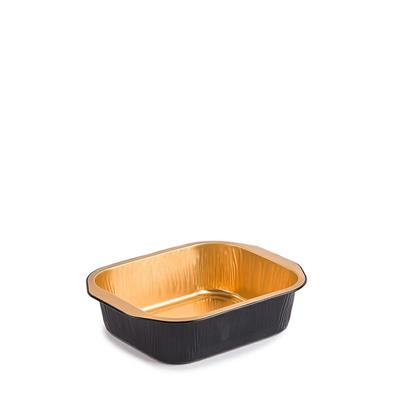 CONTENITORE RETTANGOLARE 15,7 X 12,4 CM ORO NERO CONF. 50 PZ