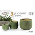 CASPO CERAMICA SET 3 PZ 29/21/15 CM DECORO PIETRA VERDE