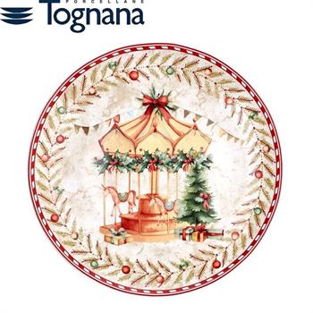 PIATTO PANETTONE NATALE 30 CM CHRISTMAS CAROUSEL