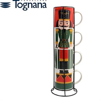 TAZZA MUG 370 CC CON SUPPORTO CONF. 4 PZ NATALE TOY SOLDIER