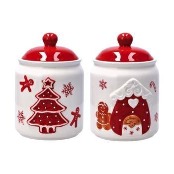 BARATTOLO CERAMICA NATALIZIO D. 14 X H 21 CM 2 DECORI ASS