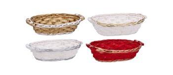 CESTINO OVALE NATALIZIO 39 X 28 X H 11 CM 4 COLORI ASS