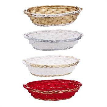 CESTINO OVALE NATALIZIO 49 X 36 X H 12 CM 4 COLORI ASS