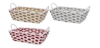 CESTINO RETTANGOLARE NATALIZIO 33 X 22 X H15 CM 3 ASS