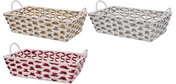 CESTINO RETTANGOLARE NATALIZIO 38 X 26 X H 16 CM 3 ASS